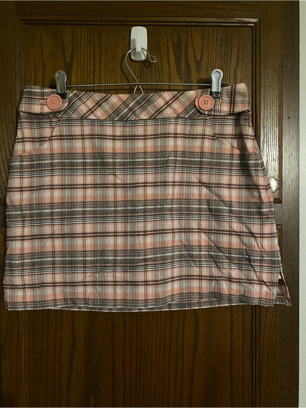 Fashion Bug Pink and Gray Plaid Mini Skirt